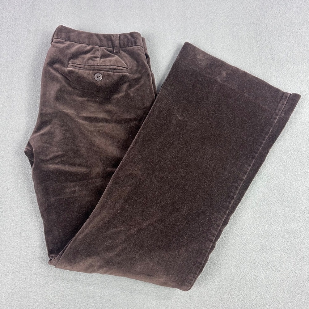 The Limited Drew Fit Brown Velvet Wide Leg Pants Trousers Womens 4 Stretch
